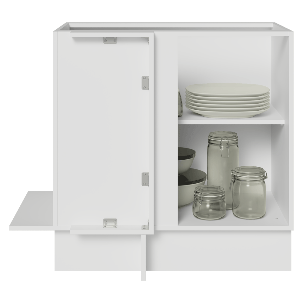 Bajo Mesada Esquinero 94 cm 1 Puerta (Sin Mesada) Blanco/Gris Agata Madesa