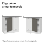 Bajo Mesada Esquinero 94 cm 1 Puerta Blanco/Gris Vik Madesa