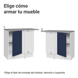 Bajo Mesada esquinero 1 Puerta Blanco/Azul Vik Madesa