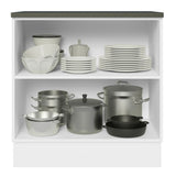 Bajo Mesada Cocina 100% MDF 80 cm 2 Puertas Blanco Brillante Acordes Madesa