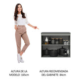 Bajo Mesada 80 cm 2 Puertas Sin Patas Nice Gris