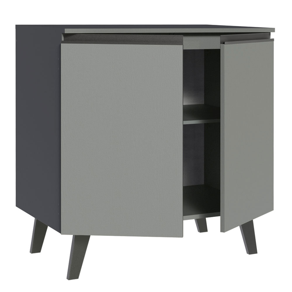 Bajo Mesada 80 cm 2 Puertas con Patas Gris Nice Madesa