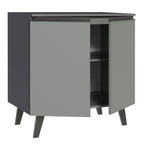 Bajo Mesada 80 cm 2 Puertas con Patas Gris Nice Madesa