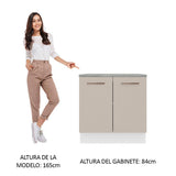 Bajo Mesada 80 cm 2 Puertas Agata Blanco/Crema