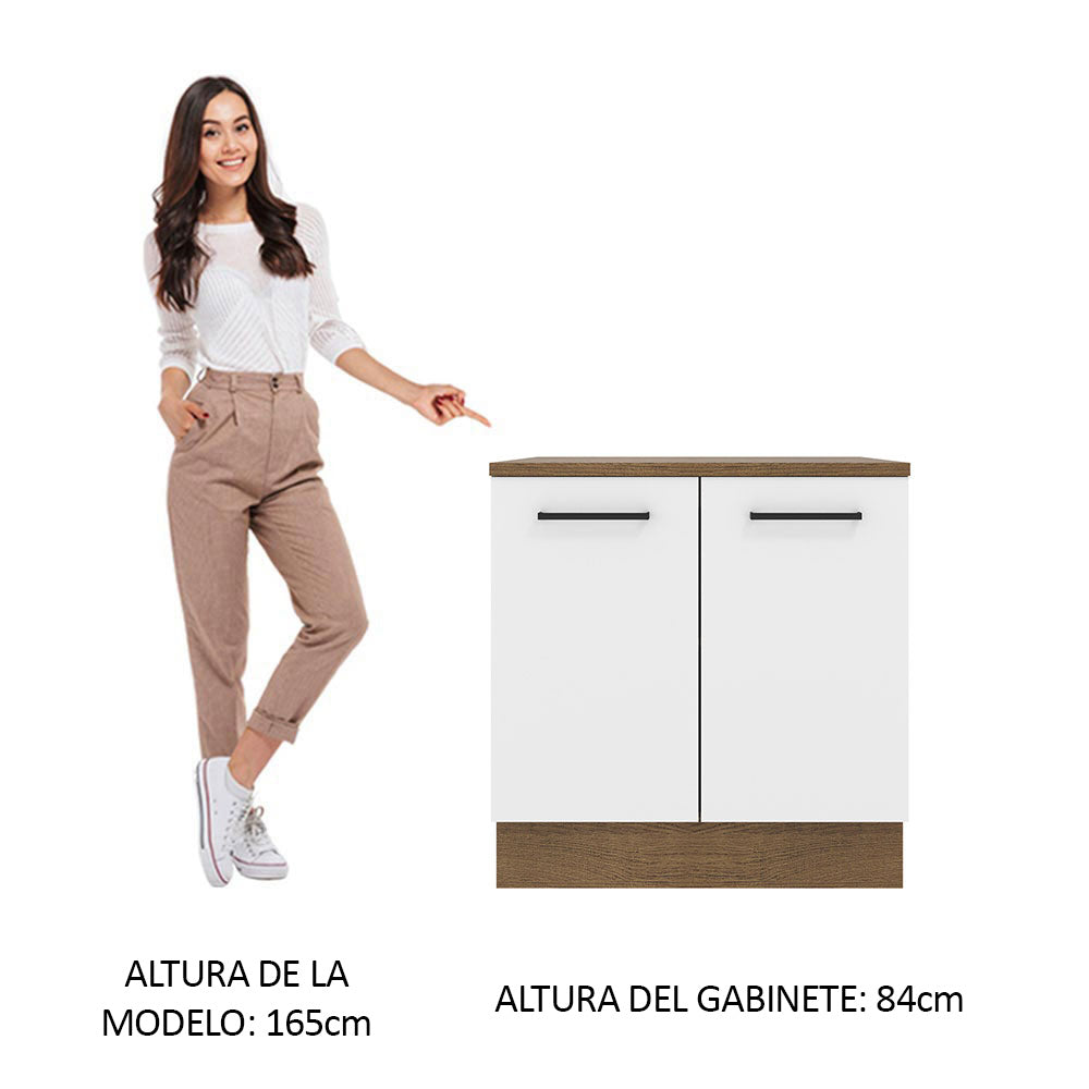 Bajo Mesada 80 cm 2 Puertas Agata Marrón/Blanco