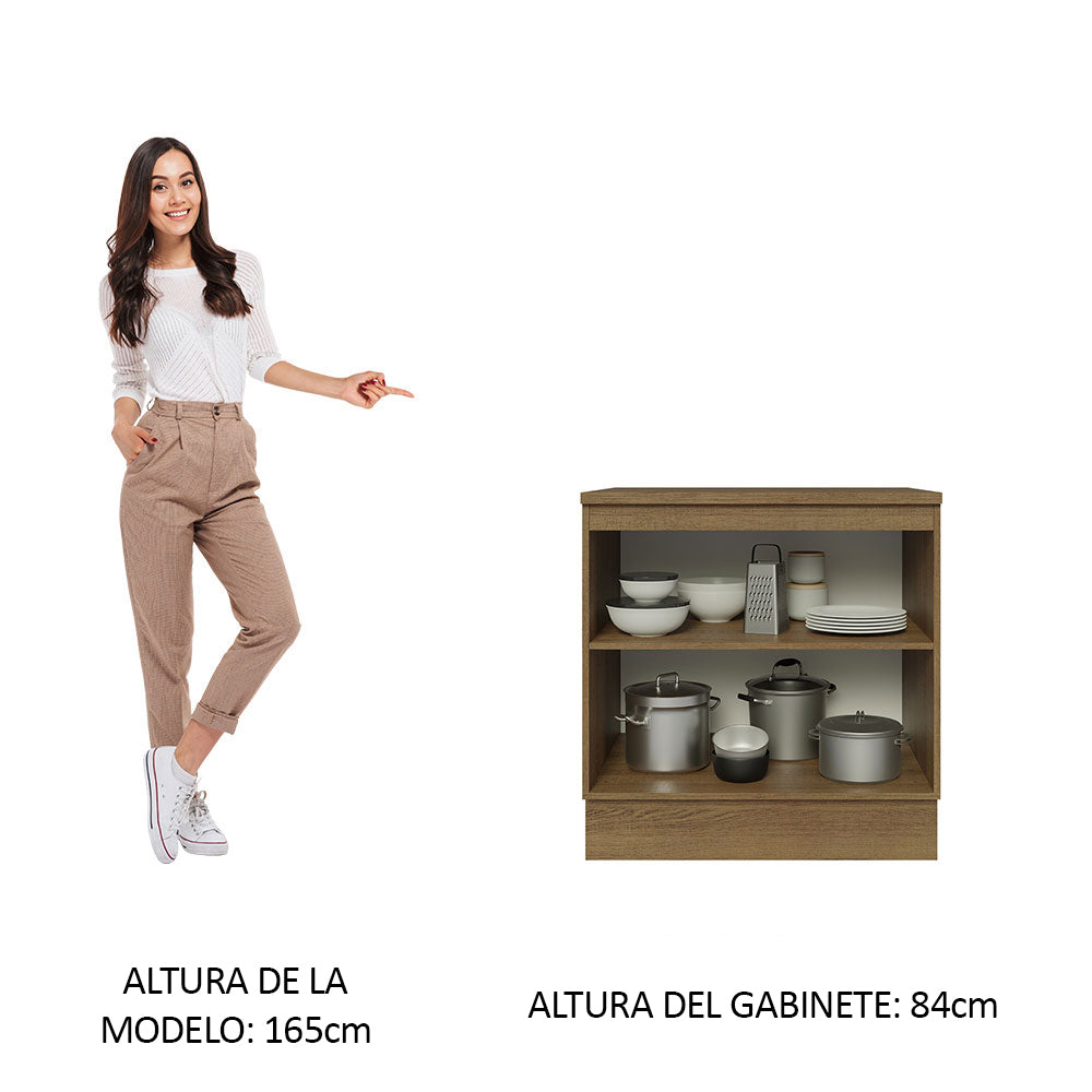 Bajo Mesada Madesa Glamy 80 cm 2 Puertas Marrón/Blanco