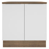 Bajo Mesada 80 cm Sin cajones 2 Puertas Stella Marrón/Blanco