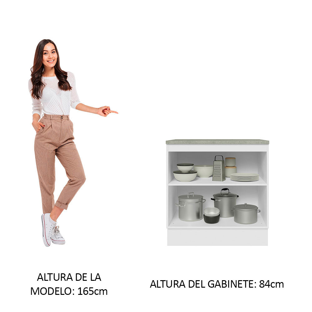 Bajo Mesada Cocina Madesa Glamy 80cm 2 Puertas Blanco/Negro
