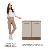 Bajo Mesada 80 cm 2 Puertas Agata Marrón/Crema