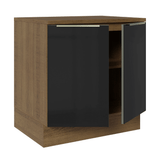 Bajo Mesada de Cocina 80 cm 2 Puetas (Con Mesada) Marrón/Negro Lux Madesa