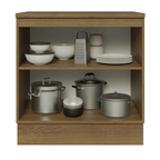 Bajo Mesada 80 cm 2 Puertas (Con Mesada) Marrón/Gris Lux Madesa