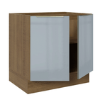 Bajo Mesada 80 cm 2 Puertas (Sin Mesada) Marrón/Gris Lux Madesa