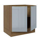 Bajo Mesada de Cocina 80 cm 2 Puetas (Sin Mesada) Marrón/Gris Lux Madesa