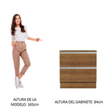 Bajo Mesada 80 cm 2 Cajones Marrón Glamy Madesa