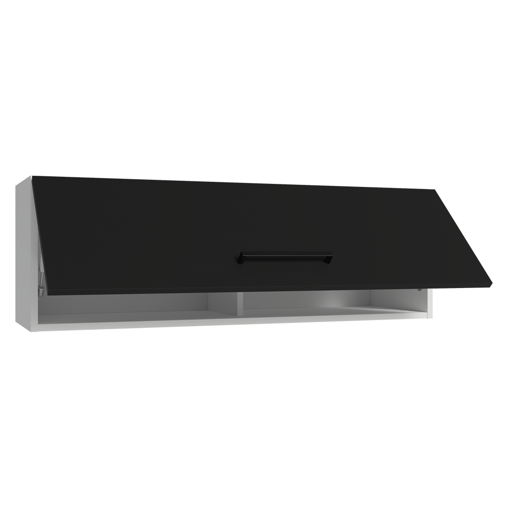 Alacena 100 cm 1 Puerta Rebatible Blanco/Negro Agata Madesa