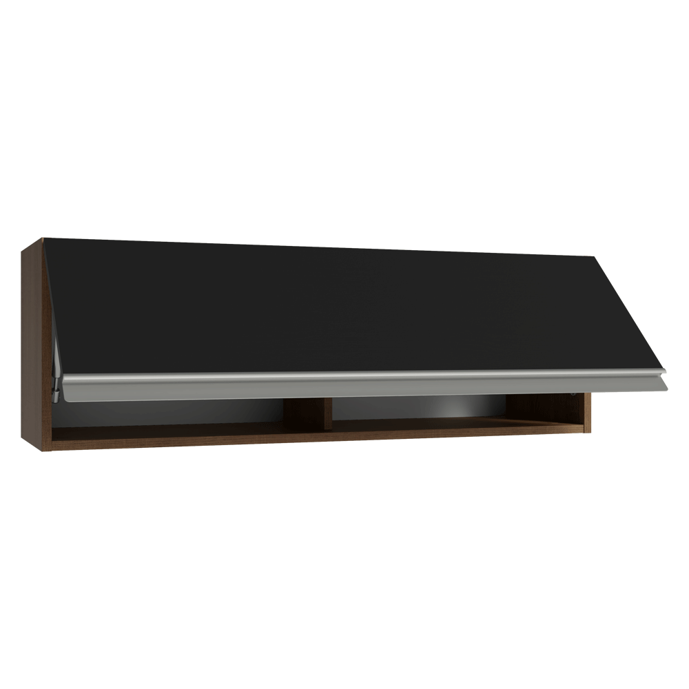 Alacena 100 cm 1 Puerta Rebatible Marrón/Negro Glamy Madesa