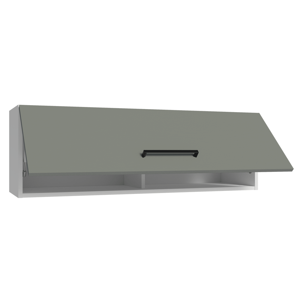 Alacena 100 cm 1 Puerta Rebatible Blanco/Gris Agata Madesa