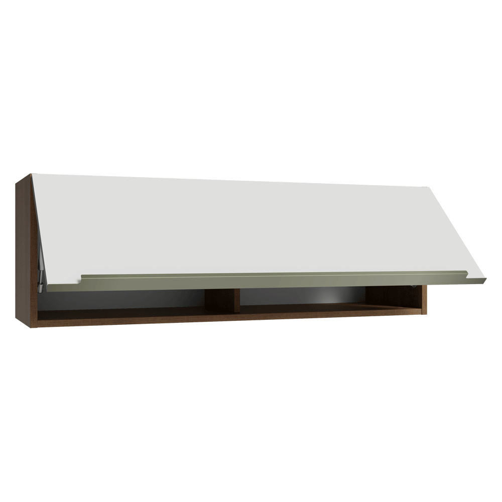 Alacena 100 cm 1 Puerta Rebatible Marrón/Blanco aterciopelado Lux Madesa