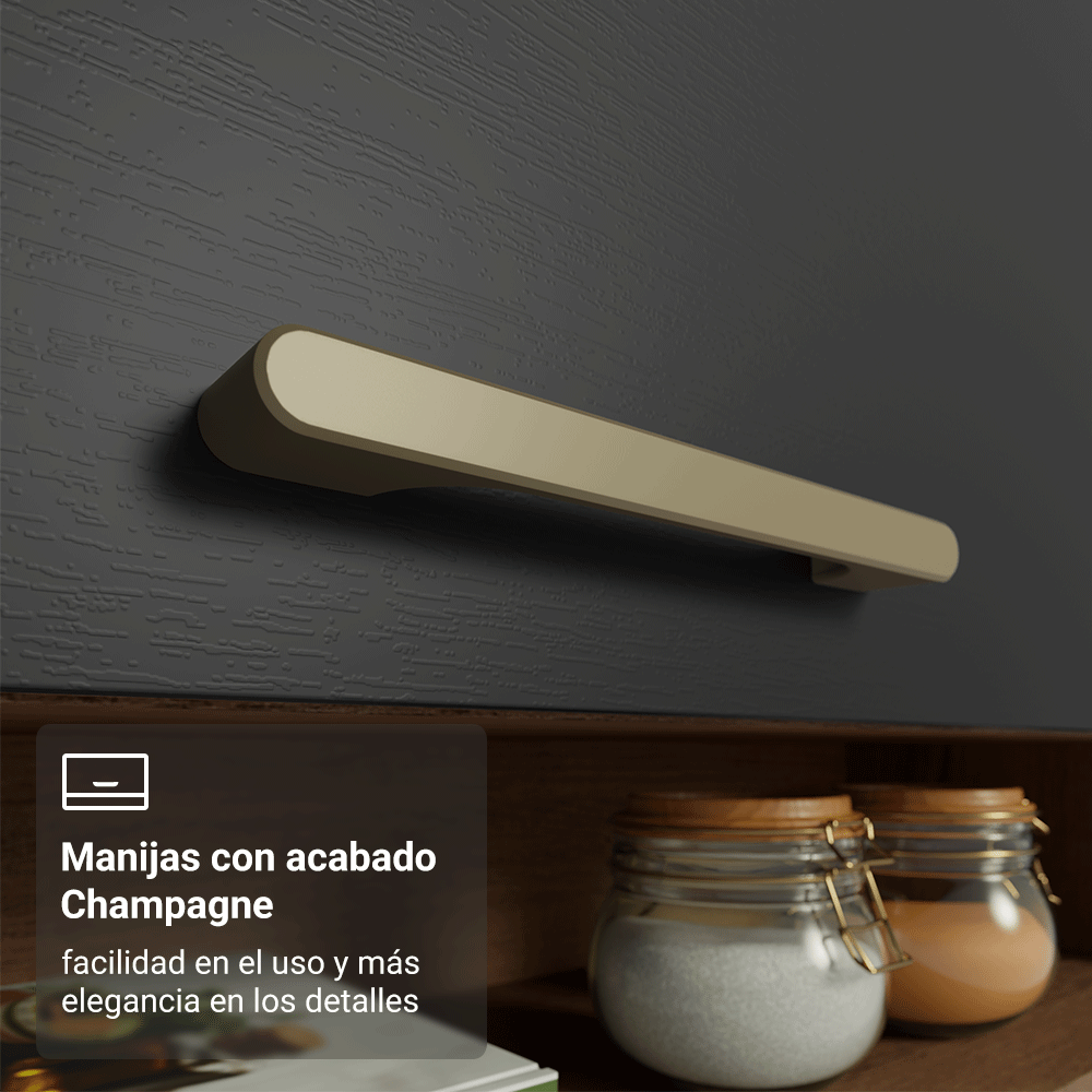 Alacena 105 cm 1 Puerta Rebatible Marrón/Negro Lille Madesa
