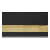 Alacena Cocina 100% MDF 120 cm 2 Puertas Vidrio Reflex Blanco/Negro Acordes Madesa