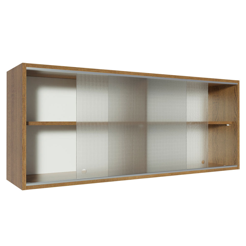 Alacena Madesa 2 Puertas Corredizas de Vidrio Glamy, Lux y Reims Marrón