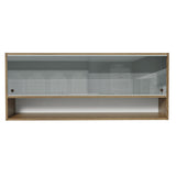 Alacena para Cocina 120 cm 2 Puertas Corredizas de Vidrio Neutral 1 Nicho Marrón para Cocinas Glamy, Lux e Reims Madesa