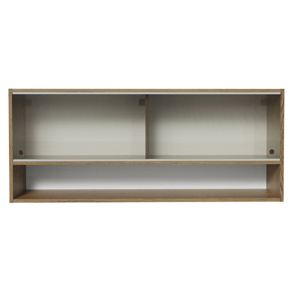 Alacena para Cocina 120 cm 2 Puertas Corredizas de Vidrio Punteado 1 Nicho Marrón para Cocinas Glamy, Lux e Reims Madesa