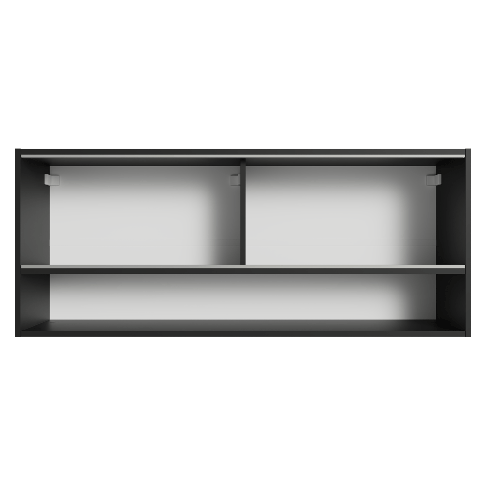 Alacena para Cocina 120 cm 2 Puertas Corredizas de Vidrio Esmerilado e 1 Nicho Negro Madesa