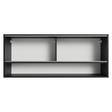 Alacena para Cocina 120 cm 2 Puertas Corredizas de Vidrio Esmerilado e 1 Nicho Negro Madesa