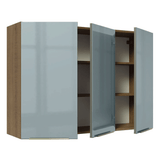 Alacena Cocina 120 cm 3 Puertas Marrón/Gris Lux Madesa