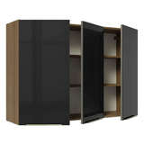 Alacena Cocina 120 cm 3 Puertas Marrón/Gris Lux Madesa
