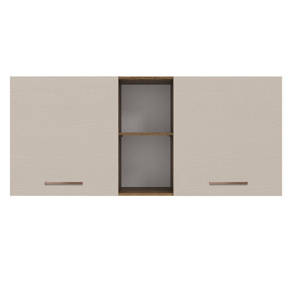 Alacena 150 cm 2 Puertas y 2 Nichos Marrón/Crema Agata Madesa