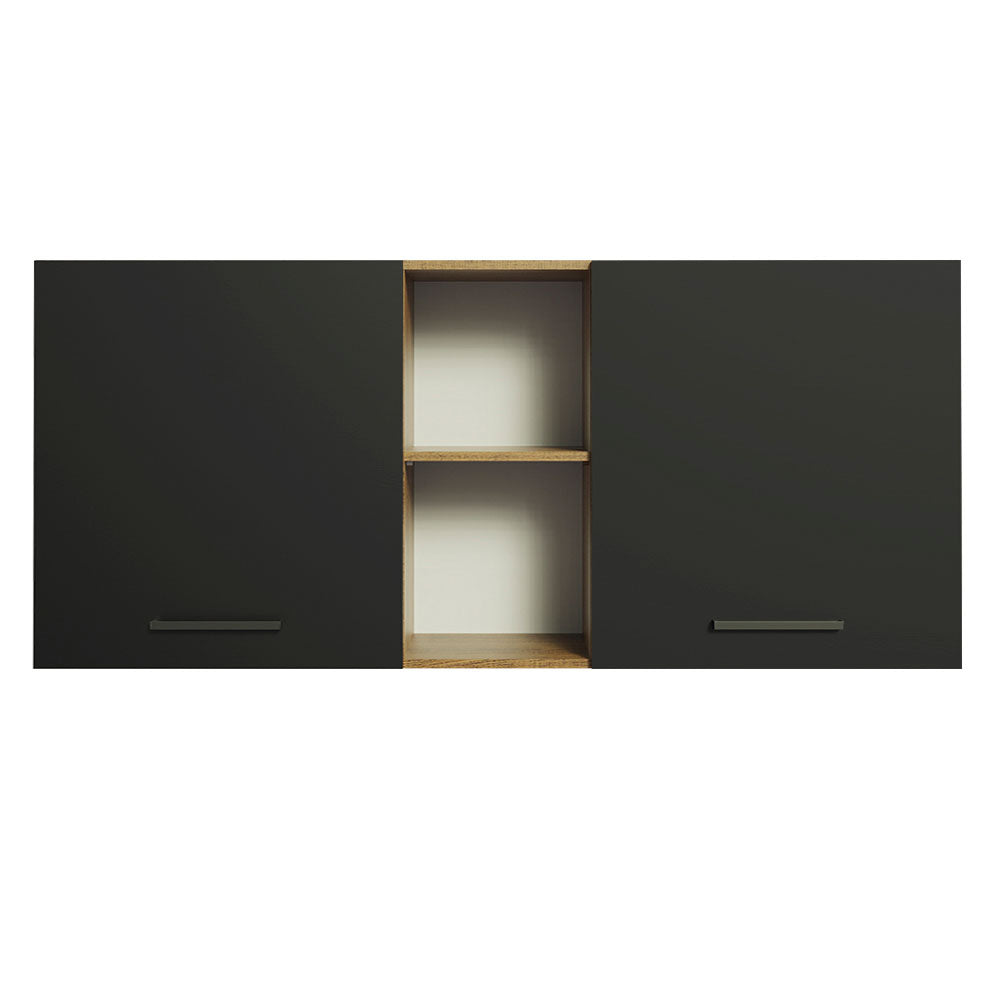 Alacena 150 cm 2 Puertas Agata Marrón/Negro