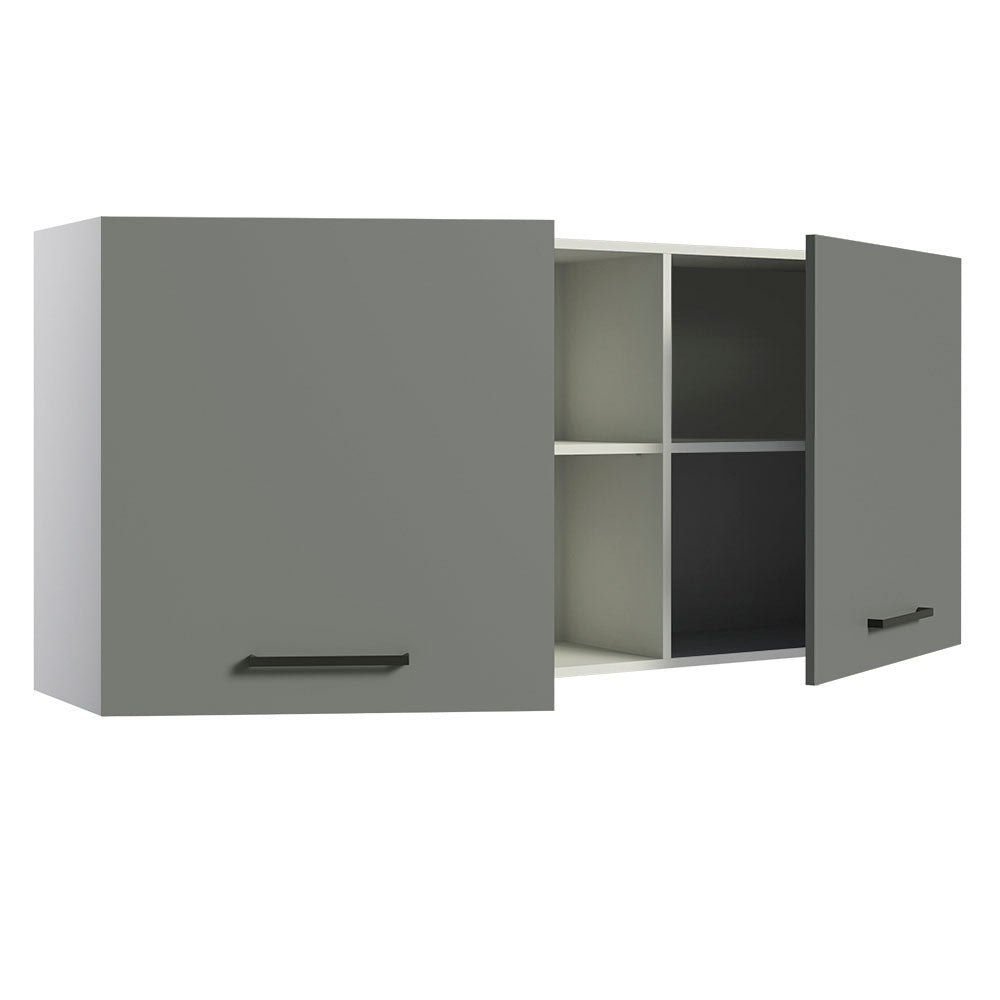 Alacena 150 cm 2 Puertas Agata Blanco/Gris