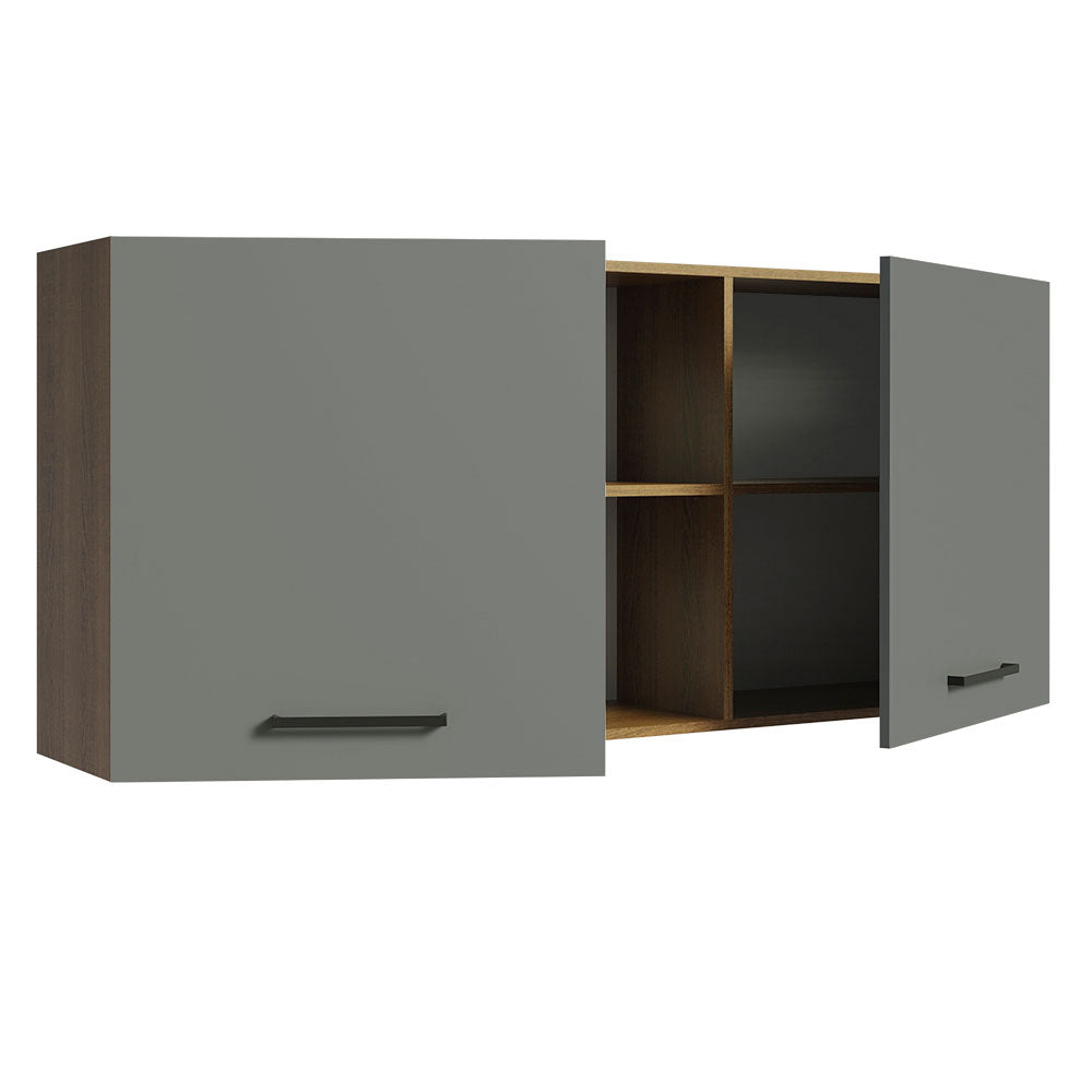 Alacena 150 cm 2 Puertas Agata Marrón/Gris