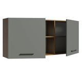 Alacena 150 cm 2 Puertas Agata Marrón/Gris