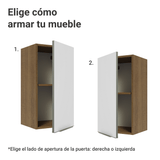 Alacena Cocina 35 cm 1 Puerta Marrón/Blanco Aterciopelado Lux Madesa