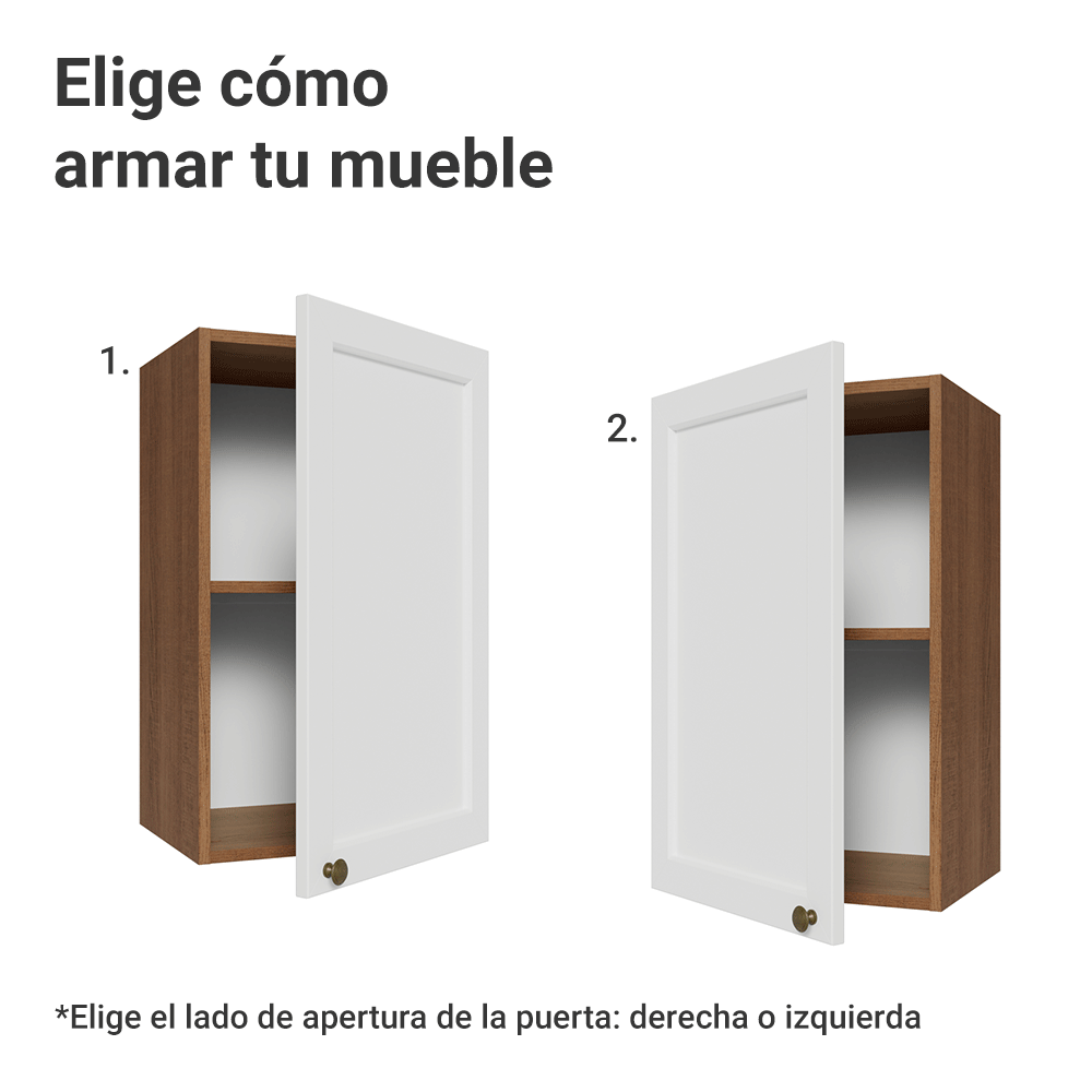 Alacena 40 cm 1 Puerta Marrón/Blanco Vik Madesa