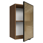 Alacena 40 cm 1 Puerta Marrón/Negro Vidrio Reflecta Bronce Vinilo Madesa