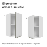 Alacena Cocina 40 cm 1 Puerta Blanco/Blanco Aterciopelado Lux Madesa