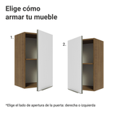 Alacena Cocina 40 cm 1 Puerta Marrón/Blanco Aterciopelado Lux Madesa