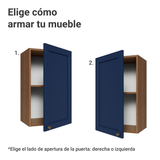 Alacena 40 cm 1 Puerta Marrón/Azul Vik Madesa