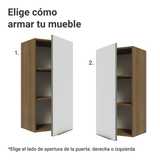 Alacena Cocina 40 x 83 cm 1 Puerta Marrón/Blanco Aterciopelado Lux Madesa