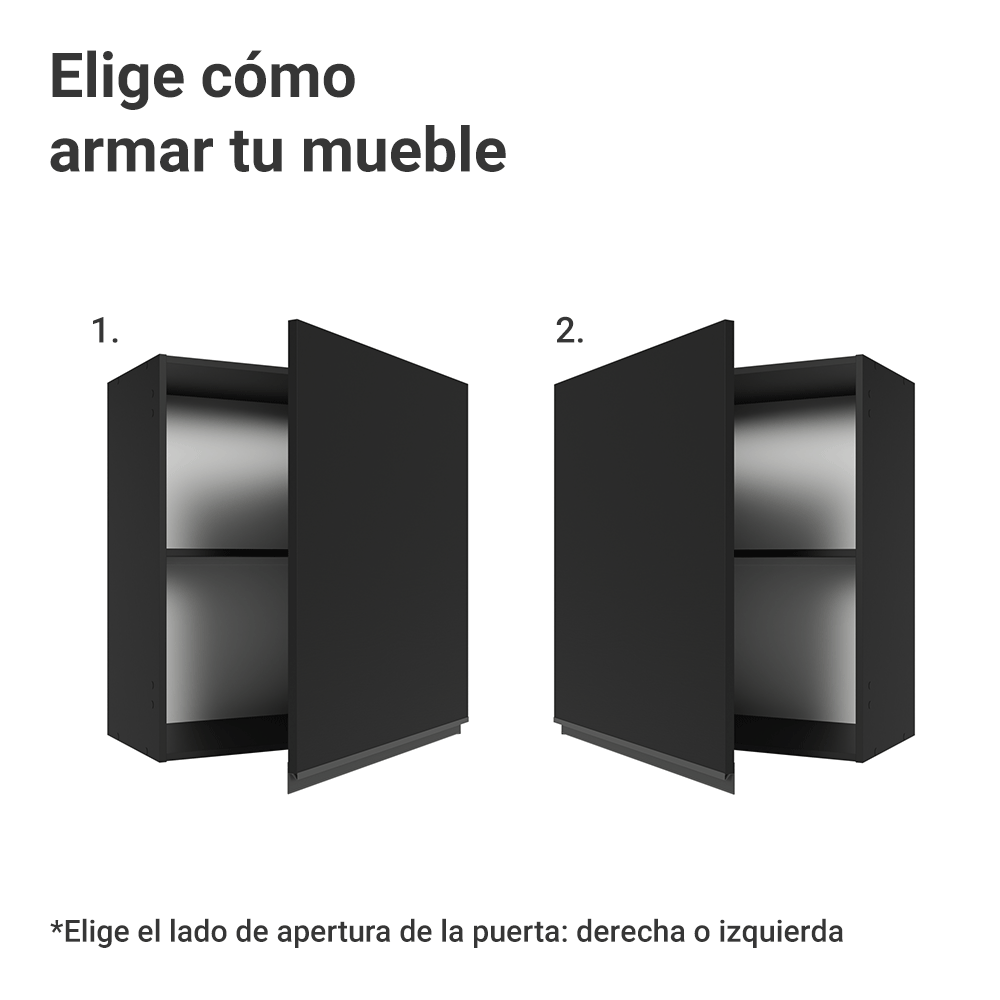 Alacena 60 cm 1 Puerta Negro Nice Madesa