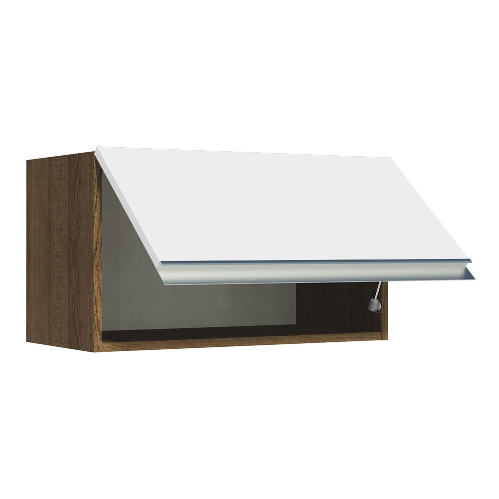 Alacena 60 cm 1 Puerta Rebatible Marrón/Blanco Glamy Madesa