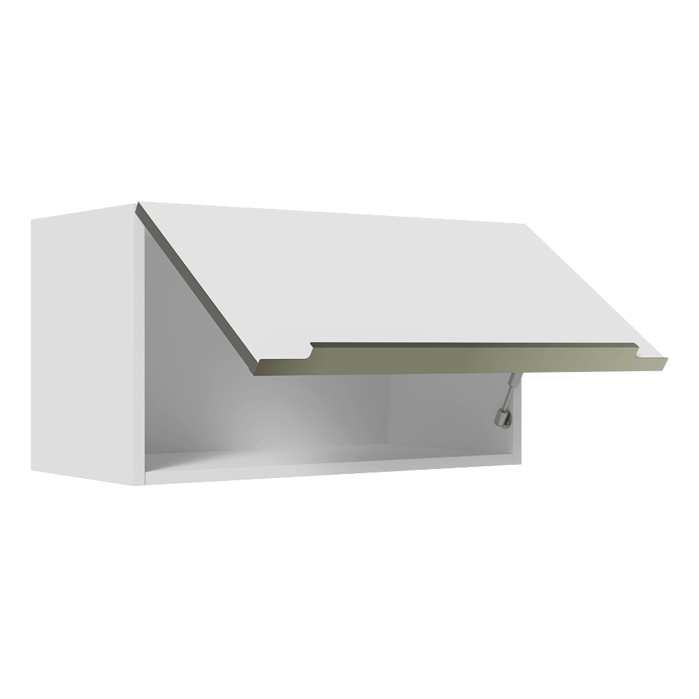 Alacena Cocina 60 cm 1 Puerta Abatible Blanco/Blanco Aterciopelado Lux Madesa