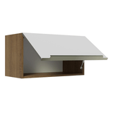 Alacena Cocina 60 cm 1 Puerta Abatible Marrón/Blanco Aterciopelado Lux Madesa