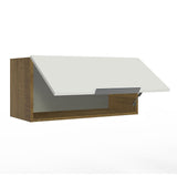 Alacena Cocina 70 cm 1 Puerta Abatible Marrón/Blanco Stella Madesa