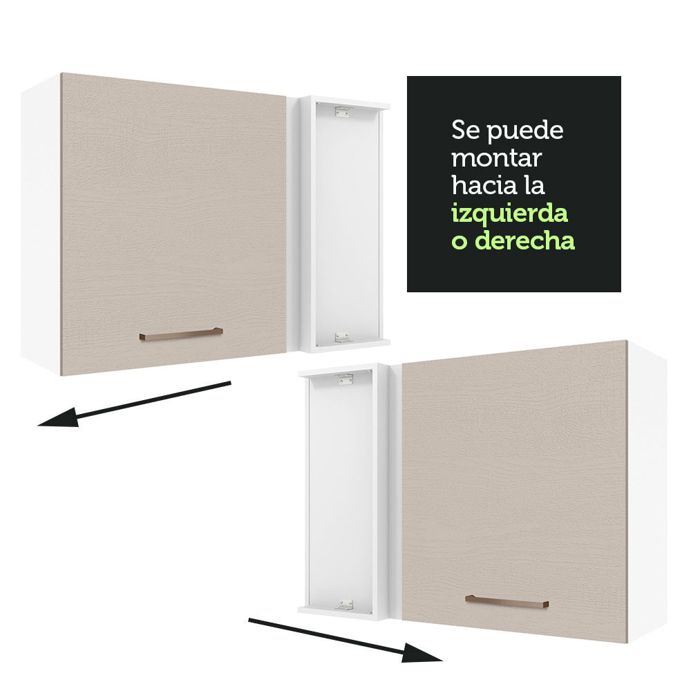 Alacena 94 cm 1 Puerta Agata Blanco/Crema