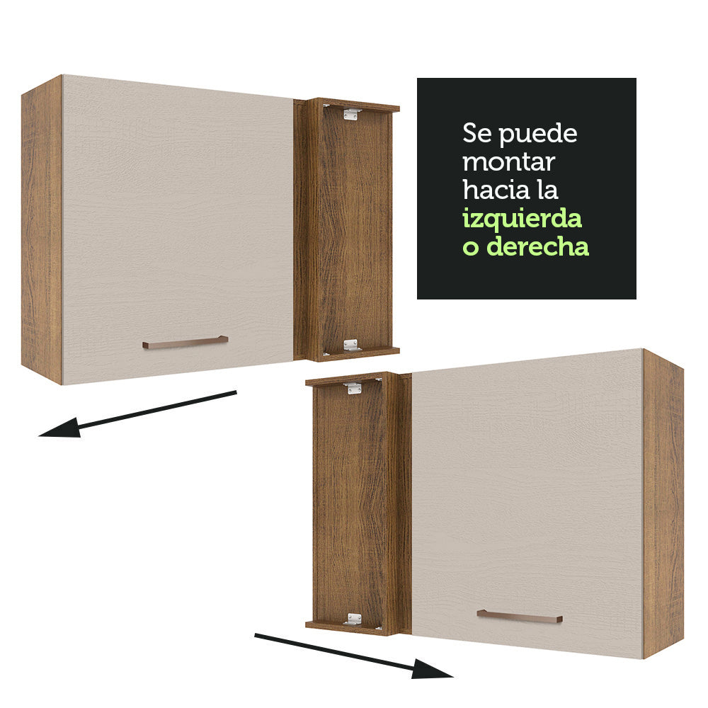 Alacena 94 cm 1 Puerta Agata Marrón/Crema